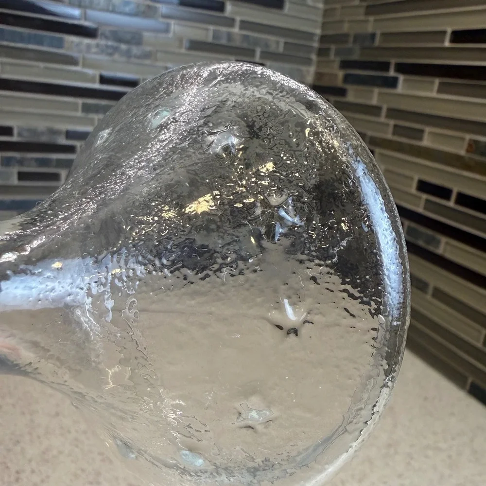Vintage Clear Glass Apothecary Jar Embossed Eagle Star Lid Textured Patriotic